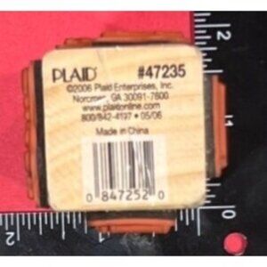 Vintage Christmas Wood Mounted Rubber Stamp 4in1 By PLAID 47235